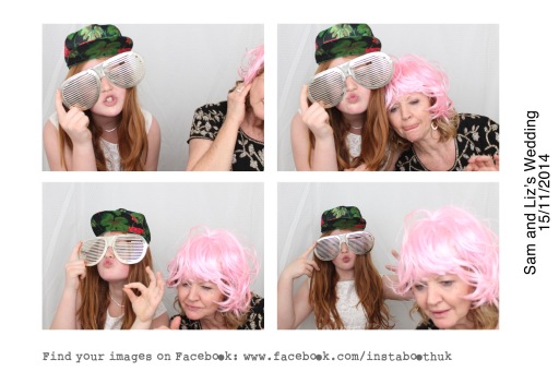 A wedding party, photo booth hire by Instabooth. Cardiff and Newport Hire!