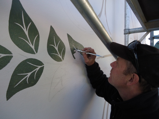Traditional sign writing graphics to walls