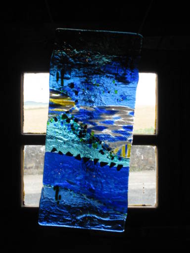 Fused glass wall hanging 'Seascape'