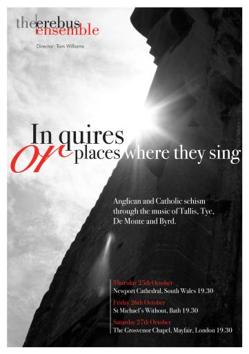Flyer design for The Erebus Ensemble debur concert series