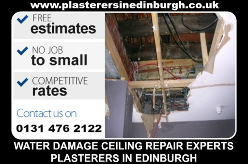water damage ceiling repairs - plasterers in edinburgh