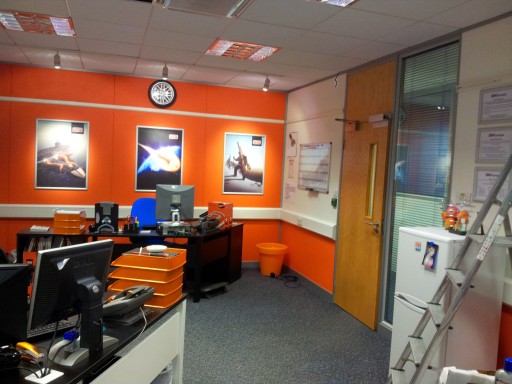 Commercial offices with company colours