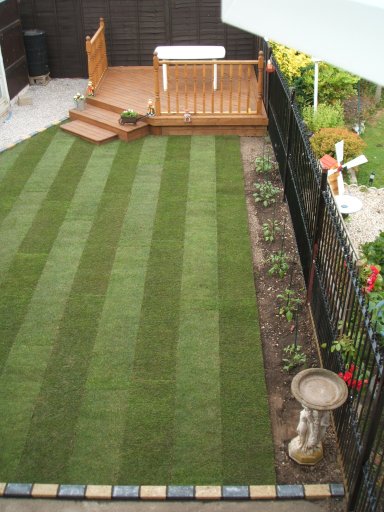 Decking made and new turf.