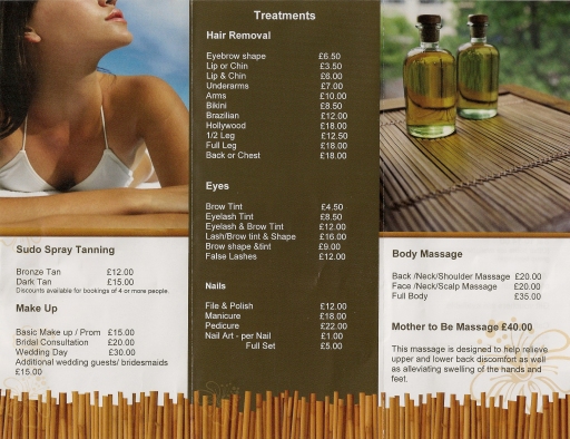 Beauty by Tanya treatment price list