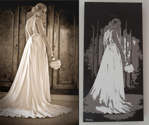 Bridal Portrait Hand Painted Canvas