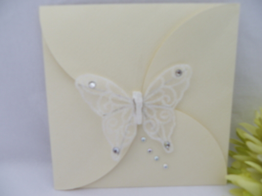 Butterfly petal wedding invitation