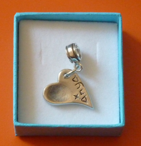 Fingerprint charm for bracelet