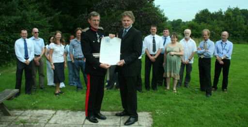 Managing Director accepting the Queens Award