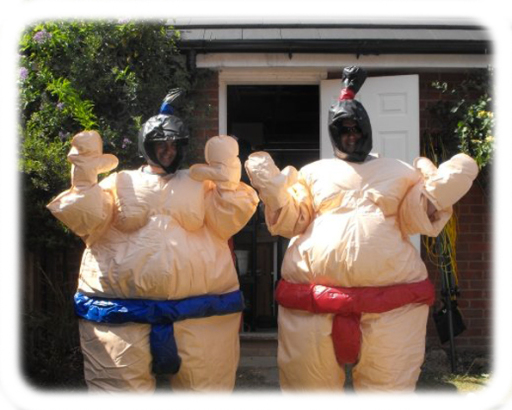 bouncy castle land sumo suits