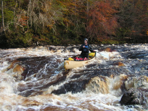 Canoeing down the River Findhorn