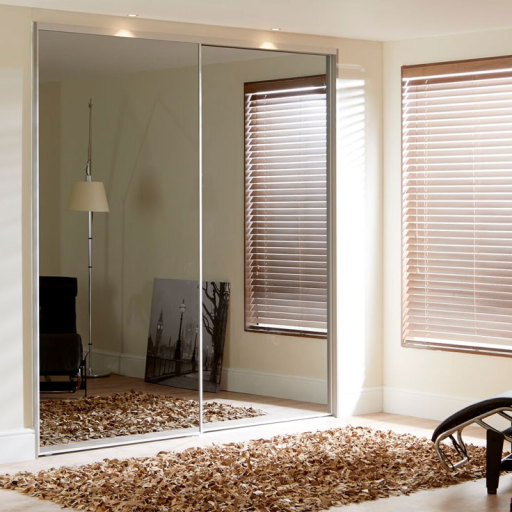 Glass sliding mirror wardrobe doors