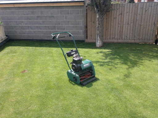 A well mown lawn with a striped finish!