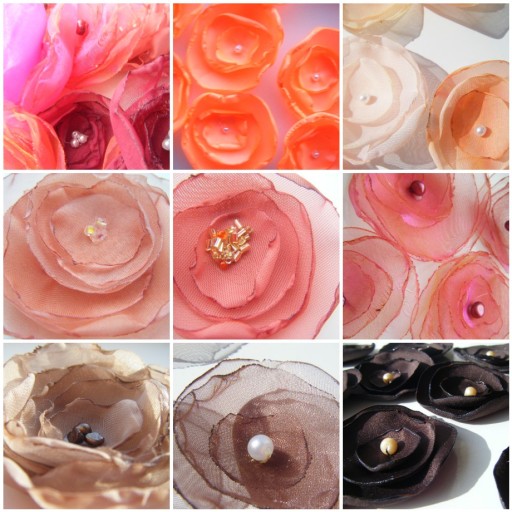 A selection of brown and pink poppy scatters