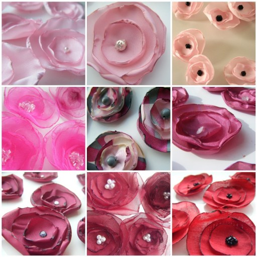 A selection of pink and red poppy scatters