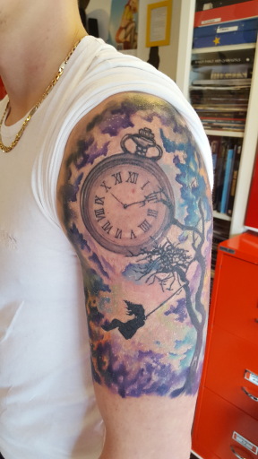clock daughter London Blue Lady Tattoo 