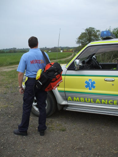 paramedic providing cover at equestrian event