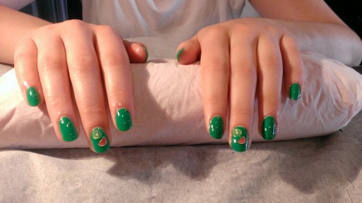 Manicure with fruit nail art
