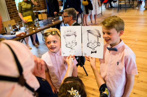 Kids at wedding caricature by Mick Wright Caricatu