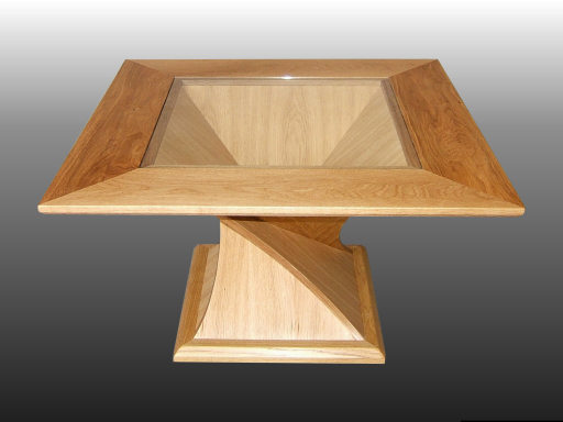 Twist table in Oak and glass