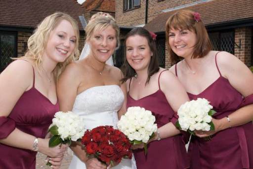The bride with her bridesmaids
