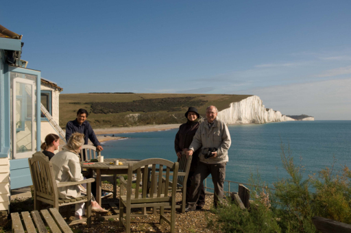 Students on location - Our beautiful 7 Sisters Cliffs in the distance