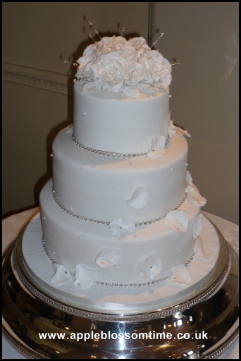 Diamante bling wedding cake with Swarovski cake topper