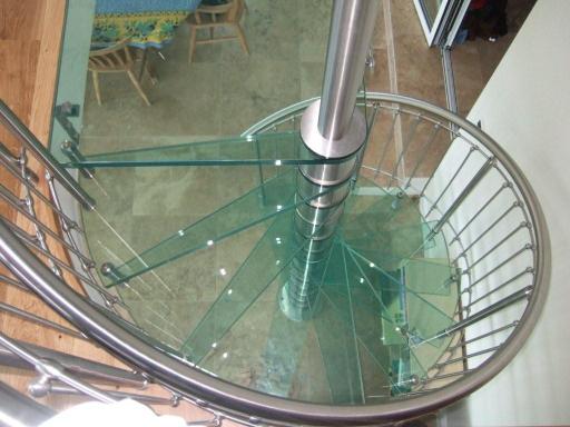 Model 76 Spiral Staircase with Glass treads