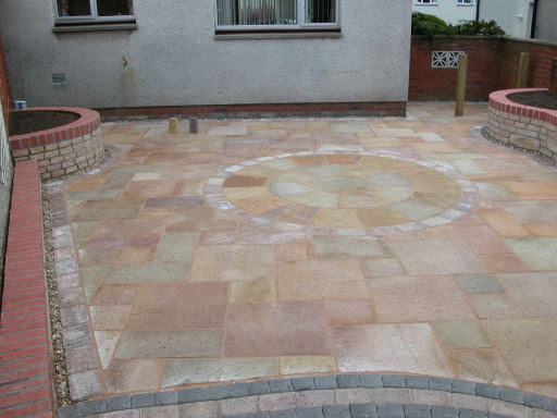 Riven natural stone patio