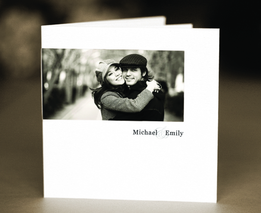 Black and white wedding invitation