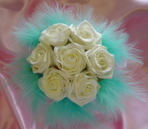 A range of bouquets with crystals and pearls individually handmade and in your own colours and style