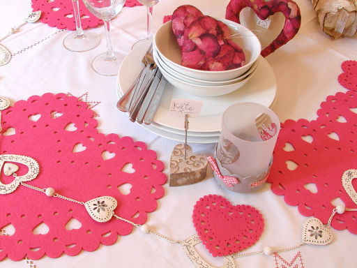 Filled Hearts and Hot Pink Coasters - Shabby Chic Home Accessories