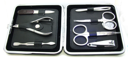 Male manicure sets using quality stainless steel implements