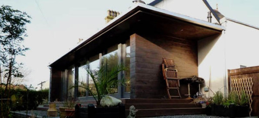 A photograph of a recently completed extension in Glasgow