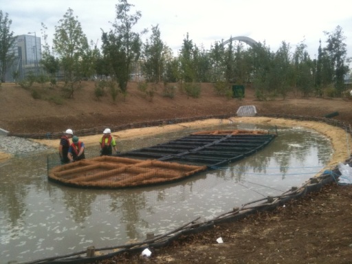 Floating reed raft 2012 Olympics
