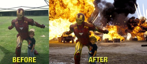 Fun photo's can be made more exciting or dramatic by changing the background