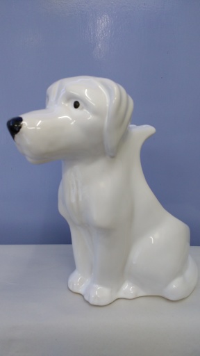 Ceramic dog toilet brush holder