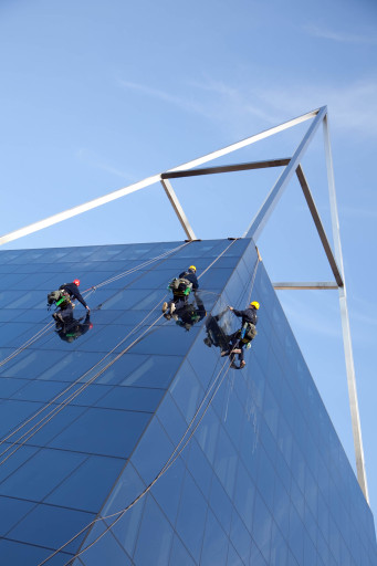 Commercial window cleaning by abseil a speciality
