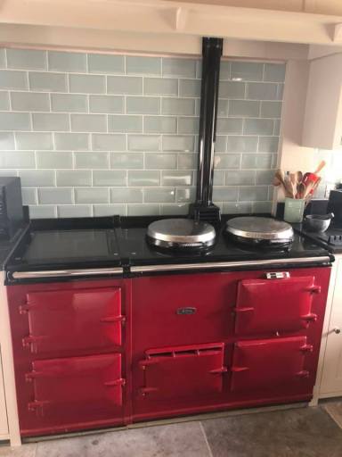Red Aga Cooker
