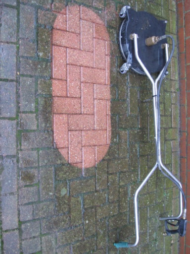 Block paving cleaned after years of neglect.