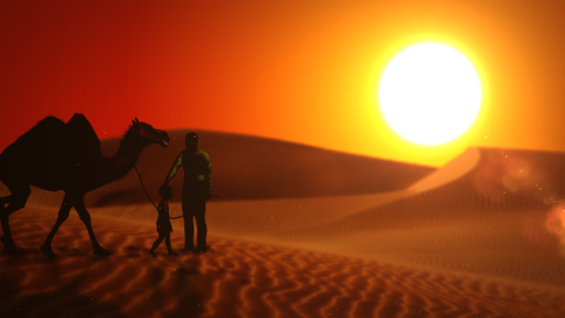 Screen grab from animated promotional video created for client Path to Arabic. Opening sequence con