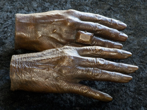 Mother and daughter - hands cast in bronze