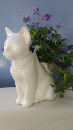 Ceramic cat planter
