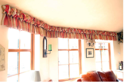 Puff Heading Valance for a sun room