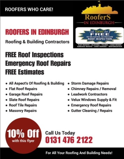 Edinburgh Roofing Services, 10% Discount when mention HOTFROG