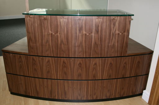 Walnut Veneer Reception Counter