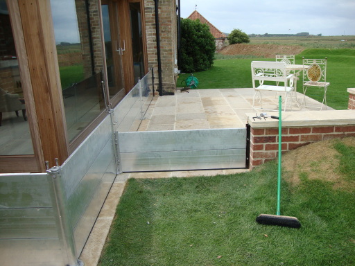 3) Flood protection barrier installation complete