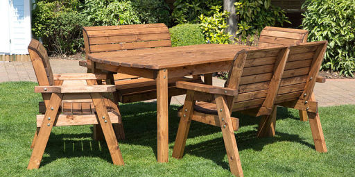Patio and Garden Solid Wood Table and Chair Set