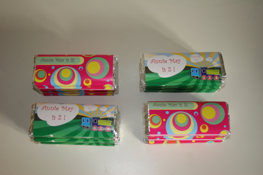Personlised Chocolates - Train / Pink Bubbles