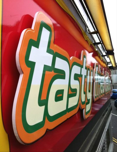 Digitally printed 10mm thick lettering for takeaway fascia