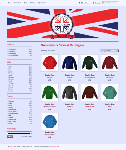 Client: High-Grade Clothing - On-line Shop, Corporate Identitiy &amp; Branding